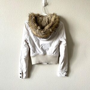 Abercrombie white fur lined jacket